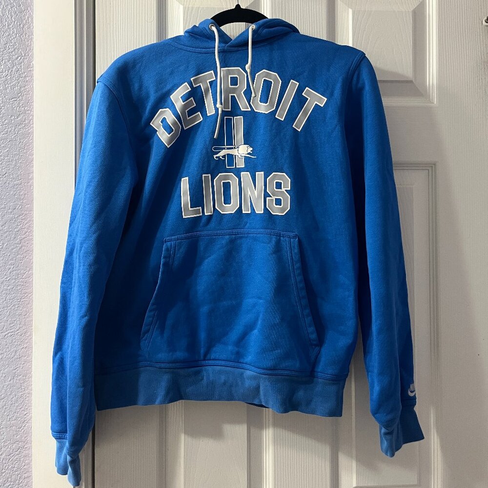 Official NFL Nike Detroit Lions Women's Blue Hoodie Medium